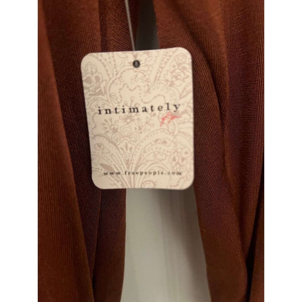 Free People Intimately kaya long sleeve Mesa Brown Keyhole neckline bodysuit NWT - Picture 5 of 9